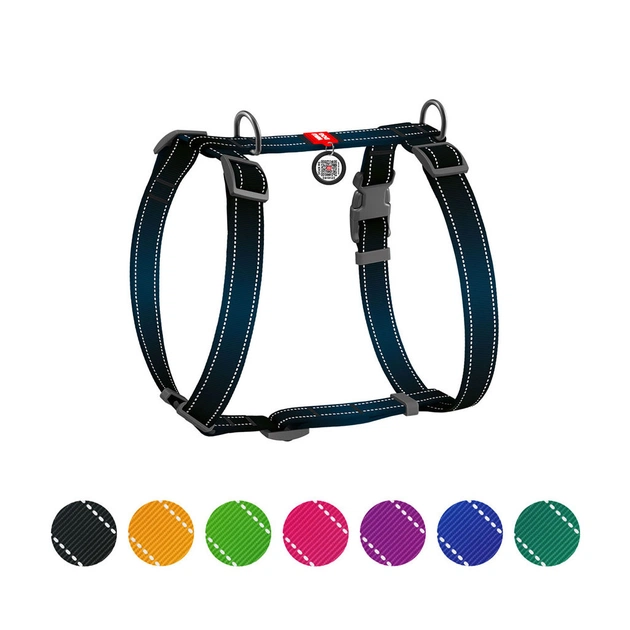 Шлея для собак WAUDOG Nylon Mono з QR-паспортом, пластиковий фастекс S чорна (52711) - зображення 1