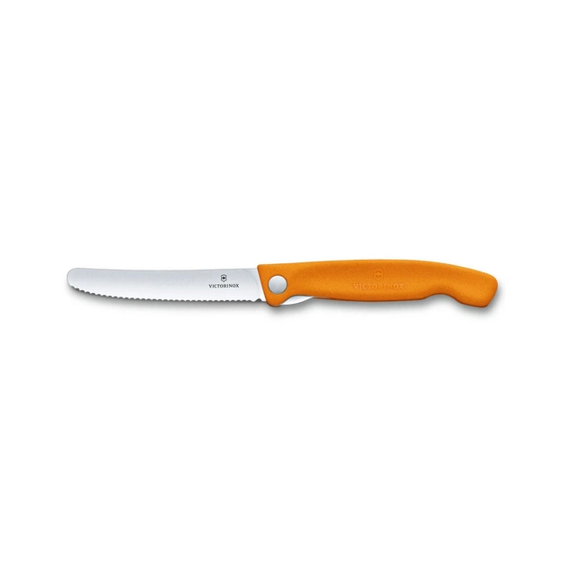 Кухонный нож Victorinox SwissClassic Foldable Paring 11 см Serrated Orange (6.7836.F9B) - изображение 3