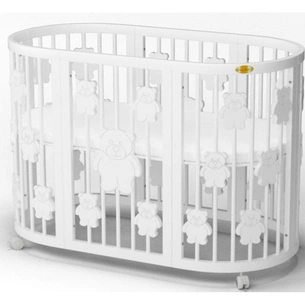 Ліжечко Ingvart SMART BED OVAL з ведмедиками білий (2369003) зображення 1