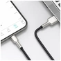 Дата кабель USB 2.0 AM to Lightning 2.0m 2.4A metal black Baseus (CALJK-B01) - зменшене зображення 6