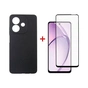 Чохол до мобільного телефона Dengos Carbon + glass Oppo A40m/A40 Black (DG-KM-159) - зменшене зображення 1
