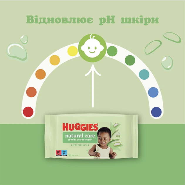 Дитячі вологі серветки Huggies Natural Care 56 х 3 шт (5029053550176) - зображення 4