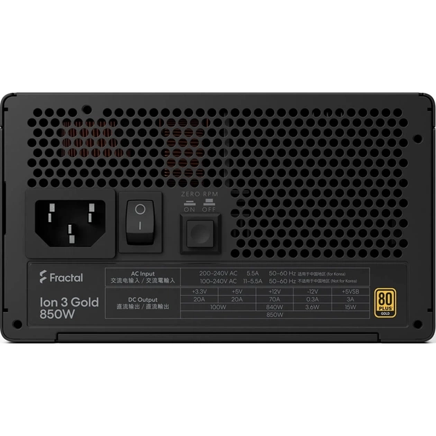 Блок питания Fractal Design 850W Ion 3 Gold (FD-P-IA3G-850-EU) - изображение 5