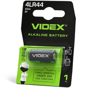 Батарейка 4LR44 / A544 1шт blister Videx (4LR44/A544 1B) изображение 1