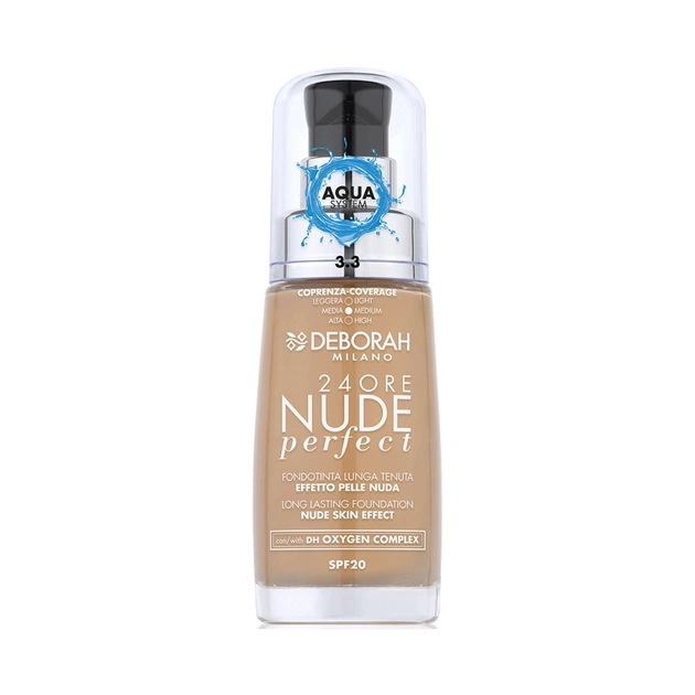 Тональна основа Deborah 24Ore Nude Perfect SPF20 3.3 30 мл (8009518377057) - изображение 1