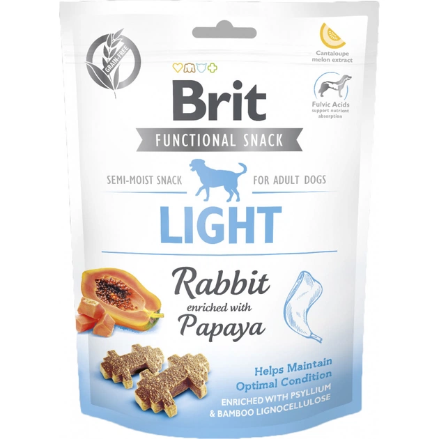 Лакомство для собак Brit Care Light кролик с папаей 150 г (8595602539956) - изображение 1