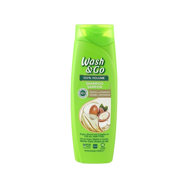 Шампунь Wash&Go С маслом арганы, миндаля и ромашки 360 мл (8008970056869) - изображение 1