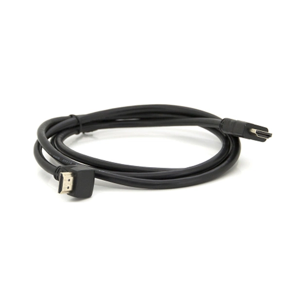 Кабель мультимедійний HDMI M to HDMI M 1.5m V1.4 90° corner black Merlion (YT-HDMI(M)/(M)HS-1.5m-90°) - зображення 1