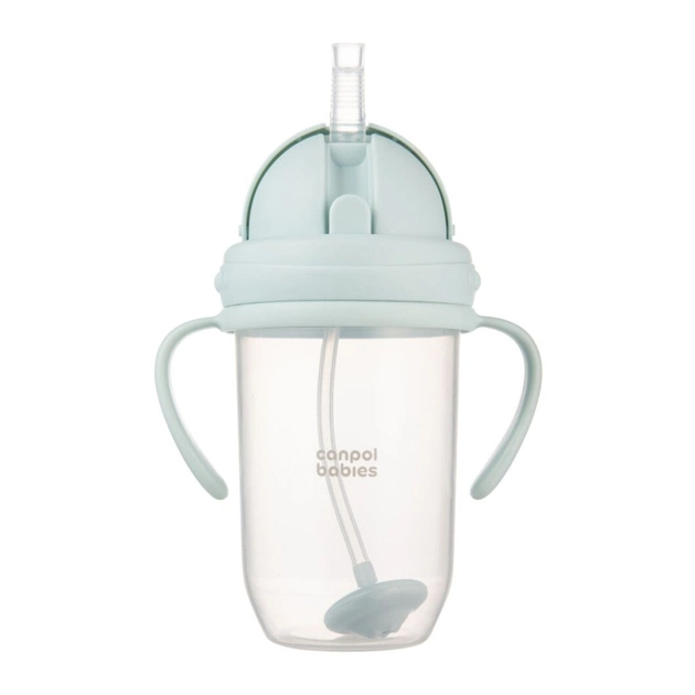 Поильник-непроливайка Canpol babies з трубочкою і обтяжувачем, 270 мл, зелена (56/623_gre) - изображение 4