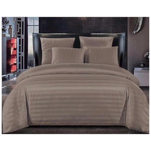 Постільна білизна ШЕМ Страйп-Сатин Коричнева двоспальна 180 х 220 (1,8 Страйп-Сатин_Коричневий) зображення 1