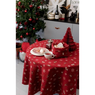 Скатертина Прованс Дзвіночки на червоному Dх180 см (036872) зображення 1
