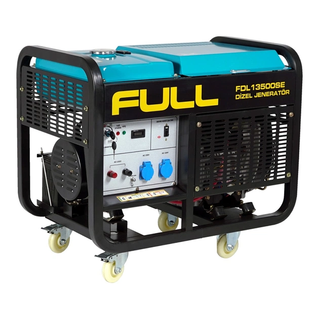 Генератор FULL дизельний FDL13500SE, 230V, 50Hz, 13.75kVA/11kW, 25 л, 3,5 л/год, ручний/стартер (FDL13500SE) - зображення 1