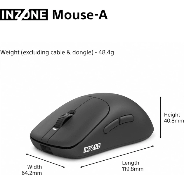 Мишка Sony INZONE Wireless/USB Black (MSEG500B.E) - зображення 4