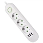 Мережевий фільтр живлення Voltronic F03U, 3роз EU, 3*USB White (F03U-White) - зменшене зображення 1