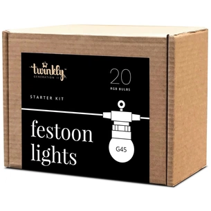 Гірлянда Twinkly Smart LED Festoon RGB 20, G45, Gen II, IP44, 10м, чорний (TWF020STP-BEU) зображення 1