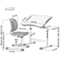 Парта зі стільцем Evo-kids Ergo Grey (Evo-07 Ergo G) - зменшене зображення 3