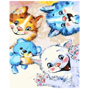 Картина по номерам Strateg Привіт від котиків 40х50 см (SY6361) зображення 1