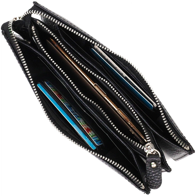 Кошелек Bond Accessories На два отделения из натуральной кожи флотар Черная (22047) - изображение 7