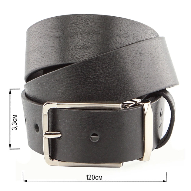 Ремінь Grande Pelle Шкіряний Чорний (00249) - зображення 3