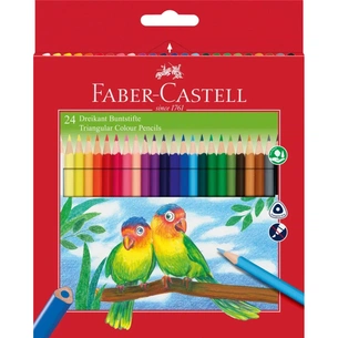 Олівці кольорові Faber-Castell 24 кольори тригранні + стругачка (120524) (21615) зображення 1