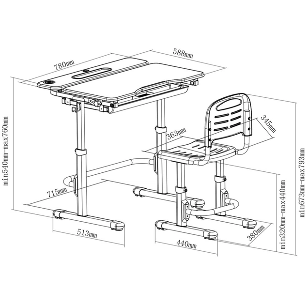 Парта зі стільцем Cubby Botero Grey (221960) - picture 12