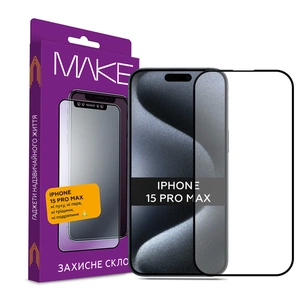 Скло захисне MAKE Apple iPhone 15 Pro Max (MGF-AI15PM) зображення 1