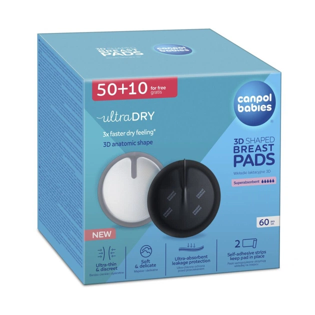 Вкладиш для бюстгальтера Canpol babies ультрапоглинаючі 3D 60 шт чорні (1/655) - picture 1