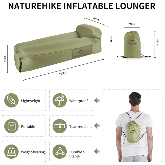 Матрац надувний Naturehike Ламзак NH20FCD06 оливковий (6927595777053) - зображення 4
