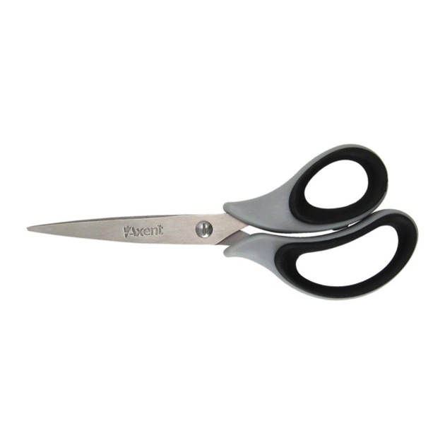 Ножницы Axent Duoton Soft, 16,5см, gray-black (6101-01-А) - изображение 1