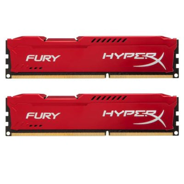 Модуль пам'яті для комп'ютера DDR3 8Gb (2x4GB) 1600 MHz HyperX Fury Red Kingston Fury (ex.HyperX) (HX316C10FRK2/8) - изображение 1