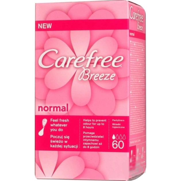 Щоденні прокладки Carefree Breeze Normal Fresh 60 шт (3574660597554) - изображение 1