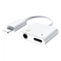 Адаптер Remax RL-LA07 Concise 2-in-1 Lightning - Lightning + 3.5 мм (M/F), White (6972174150536) - зменшене зображення 1