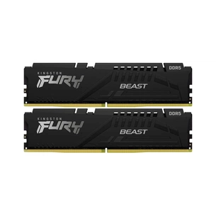 Модуль пам'яті для комп'ютера DDR5 64GB (2x32GB) 5600 MHz Fury Beast Black Kingston Fury (ex.HyperX) (KF556C36BBE2K2-64) изображение 1