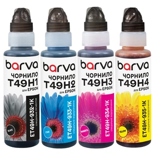 Чорнило Barva Epson T49Hx , set 4х100 мл, флакон OneKey (ET49H-1K-MP) зображення 1
