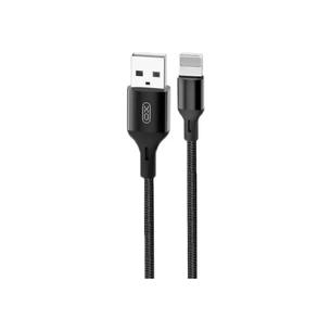 Дата кабель USB 2.0 AM to Lightning 1.0m NB143 Braided Black XO (XO-NB143i1-BK) зображення 1