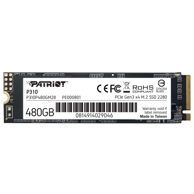 Накопитель SSD M.2 2280 480GB Patriot (P310P480GM28) - изображение 1