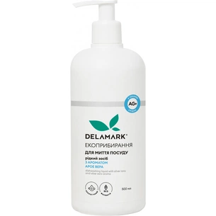 Засіб для ручного миття посуду DeLaMark з іонами срібла Алое вера 500 мл (4820152331007) зображення 1