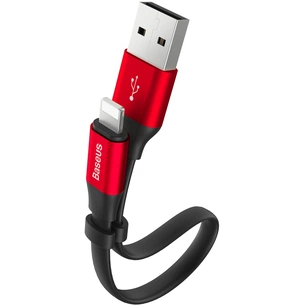 Дата кабель USB 2.0 AM to Lightning 0.23m 2A black/red Baseus (CALMBJ-B91) зображення 1
