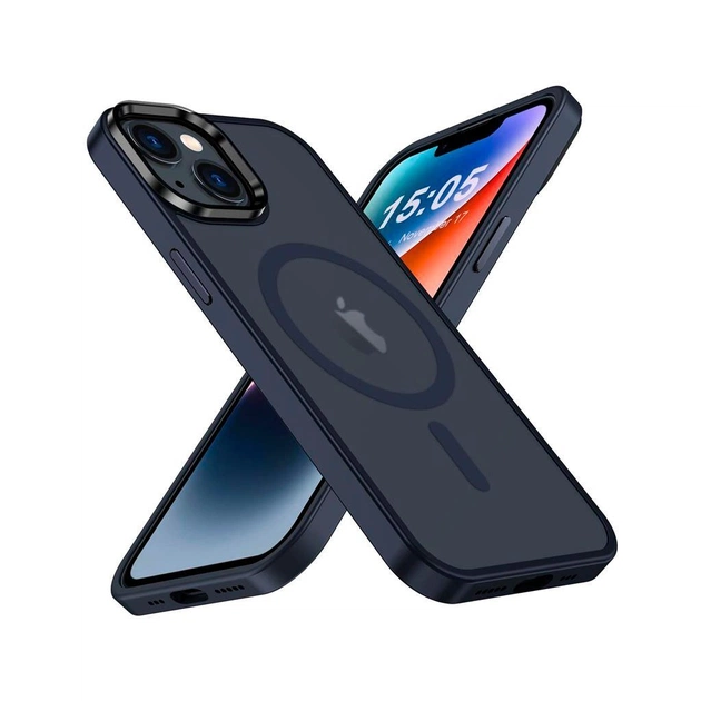 Чохол до мобільного телефона 2E Basic Apple iPhone 15 Ultra Soft Touch MagSafe Cover Dark Blue (2E-IPH-15U-OCLS-DB) - зображення 1