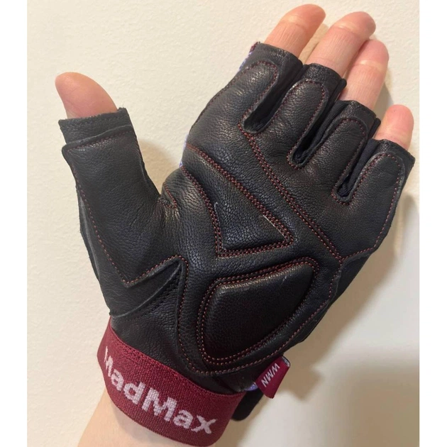 Рукавички для фітнесу MadMax MFG-911 Nine-eleven Black/perpito L (MFG-911-PEP_L) - picture 3