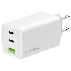 Зарядний пристрій ColorWay C101B GaN Mini 100W PD PPS 2xUSB-C + USB-A white (CW-CHS061PD-WT) зображення 1