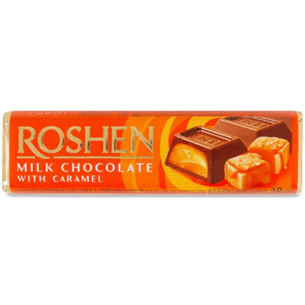 Батончик Roshen шоколадний з карамельною начинкою 40 г (617041) - зображення 1