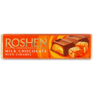 Батончик Roshen шоколадний з карамельною начинкою 40 г (617041) зображення 1