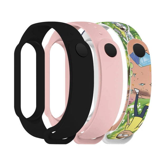 Ремешок для фитнес браслета Armorstandart комплект 3шт Xiaomi Mi Band 7/6/5 RM Cartoon (ARM77053) - изображение 1