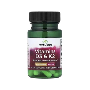 Витаминно-минеральный комплекс Swanson Витамины D3 и K2, Vitamins D3 & K2, 60 веганских капсул (SWV11809) изображение 1