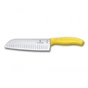 Кухонний ніж Victorinox SwissClassic сантоку 17 см, ребристое лезвие, желтый (6.8526.17L8B) - зменшене зображення 1