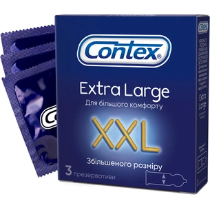 Презервативи Contex Extra Large збільшеного розміру з силіконовою змазкою 3 шт. (5060040300077) зображення 1