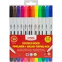 Фломастери Maxi пензлики BRUSH-TIPPED + лайнери 2в1, 12 кольорів, лінія 0,4-6 мм (MX15239) - зменшене зображення 1