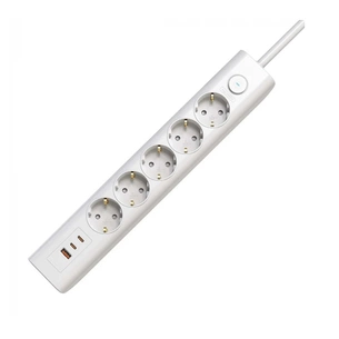 Подовжувач блоковий (PP) Electrum 5 розеток 3м із вимикачем та 2 Type-C + USB C-ES-1991 зображення 1