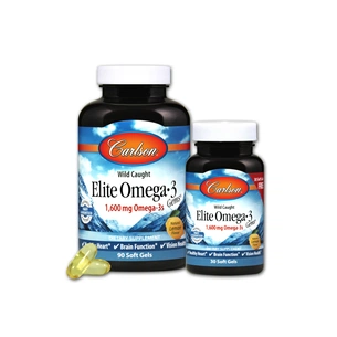 Жирні кислоти Carlson Омега-3, Смак Лимону, Elite Omega-3 Gems, 90+30 желатинових (CAR-01714) зображення 1